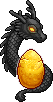 Statue &oelig;uf de dragon noir royal