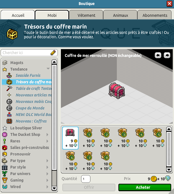Coffre de mer verrouillé